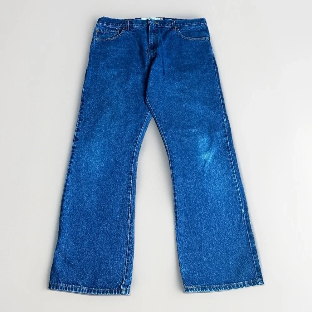 Vintage Y2K Levis 517 Bootcut Jeans Mens 38x32 Dark Wash Red Tab Western Cowboy
